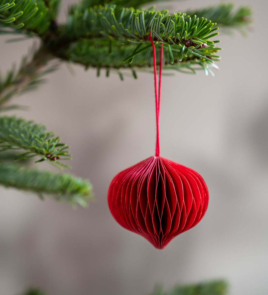 Honeycomb Paper Decoration Red