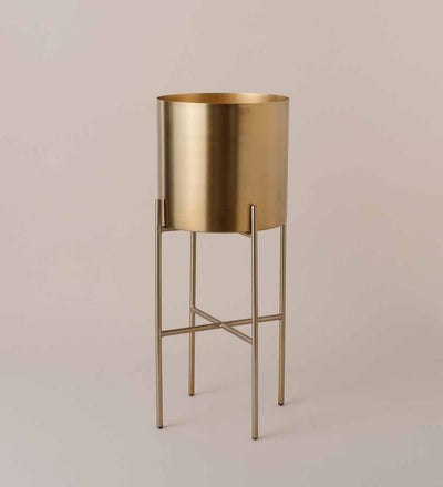 Gold Hübsch Planter with Stand