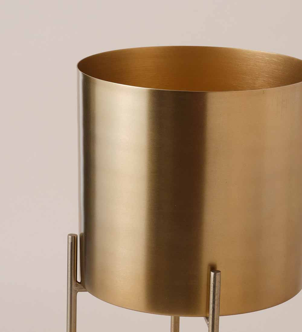 Gold Hübsch Planter with Stand